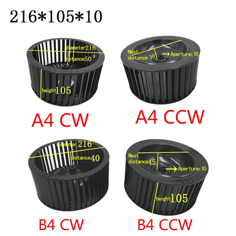 Centrifugal plastic wind wheel impeller fan blower fan plastic wind wheel Blower Motor Fan Shallow cup forward and reverse