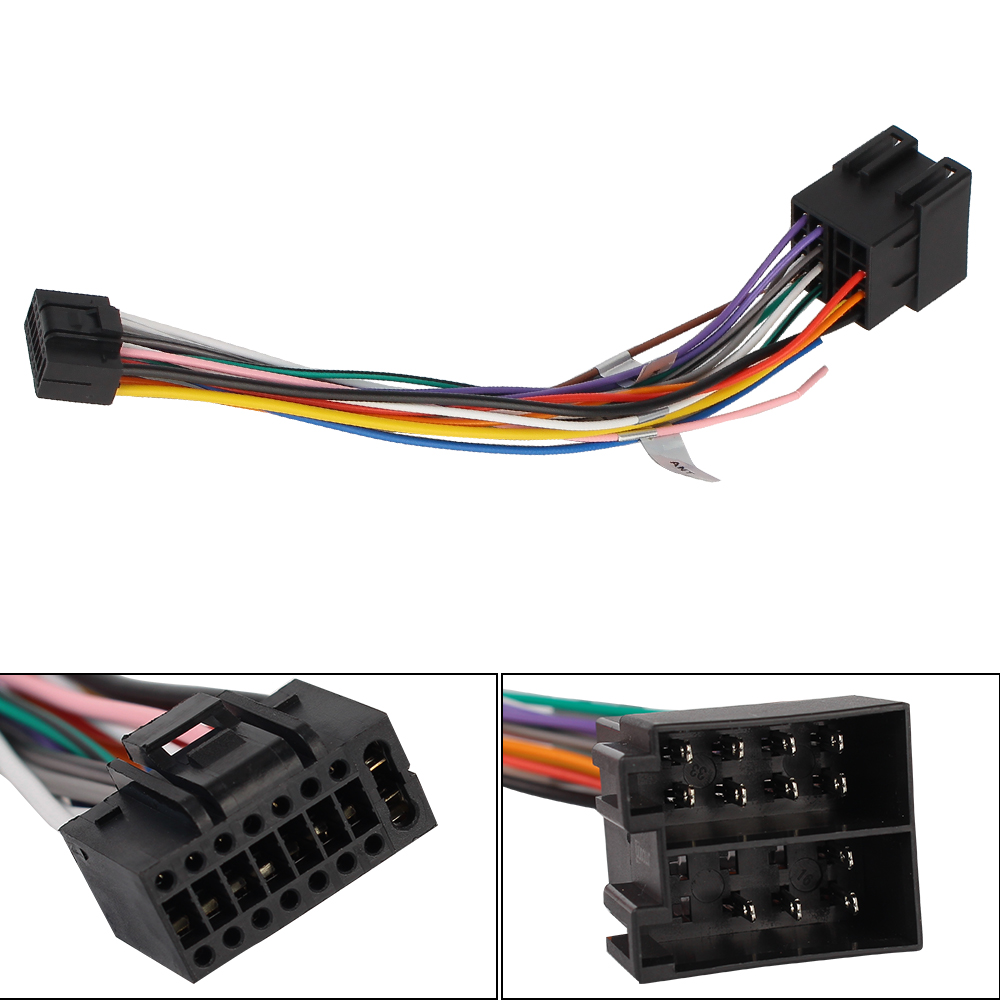 Cable de enchufe de 16 pines, adaptador de conector estándar ISO, Radio estéreo de coche para adaptador de arnés de cables ALPINE, adaptador de Cable de coche