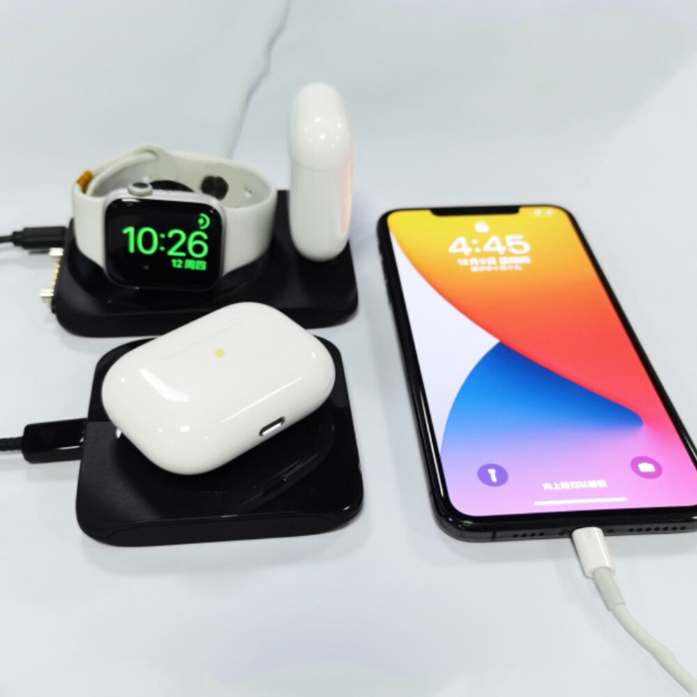 Mag Magnet Safe Qi Wireless Charging Dock Station For iPhone 11 12 Pro Max Apple i Watch Airpods/Pro Multiple Fast Charge Pad