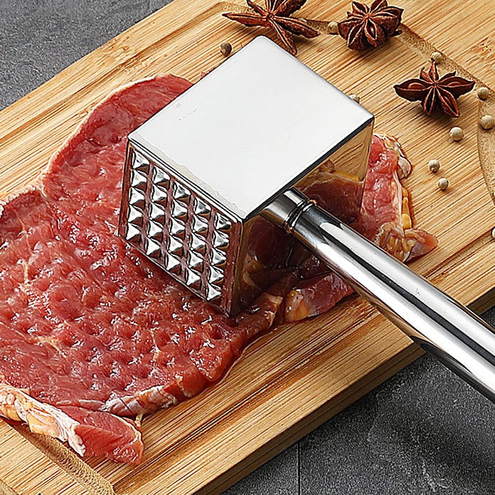 Meat Tenderizer, Stainless Steel Meat Tenderizer, Heavy Meat Mallet, Double-sided Meat Scale Pot Safe Kitchen Tool