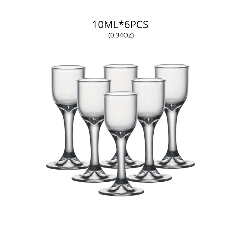 Set  of 6 st 0.3oz/0.5oz handgjorda blåsta blyfria kinesiska baijiu mini snapsglas för barsprit vitsprit drycker 10ml/15ml: 10ml set  of 6 st