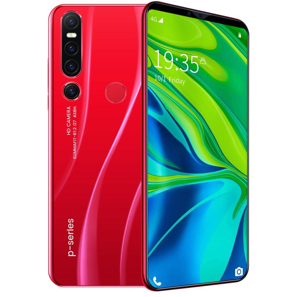 Novo p46 pro smartphone 1gb + 8gb celular android 9.1 handphone núcleo 6.1 polegada mobilephone rosto reconhecimento de impressão digital: US Red