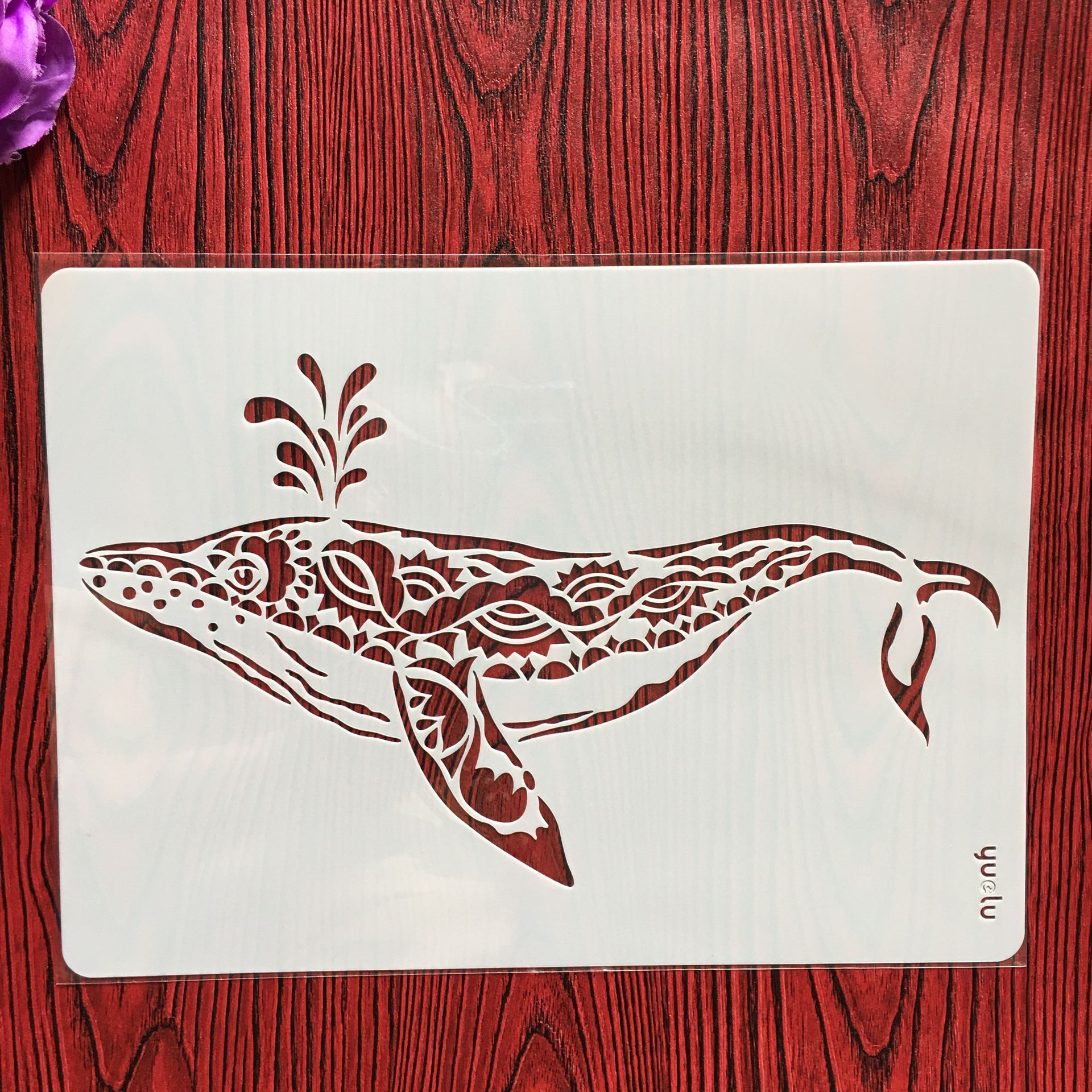 A4 29*21cm bricolage artisanat baleine moule pour peinture pochoirs estampé album photo carte de papier en relief sur bois, tissu, pochoir mural