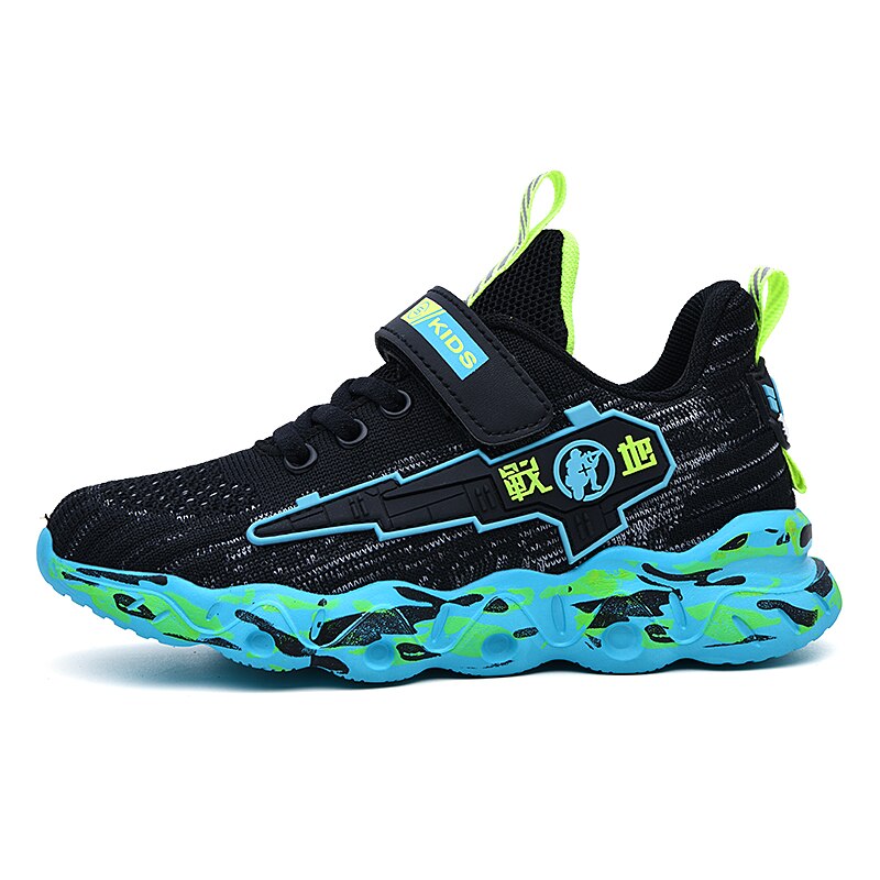 Kids Sneakers Boys Student Running Shoes Light Breathalbe Casual Children Shoes Boy Sport Shoes Chaussure Enfant: Black-blue / 28