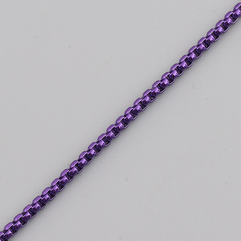 Verklaring Koper Emaille Boho Regenboog Kleur Box Ketting Choker Ketting Voor Vrouwen Meisje Collier Femme Zomer Bijoux: purple