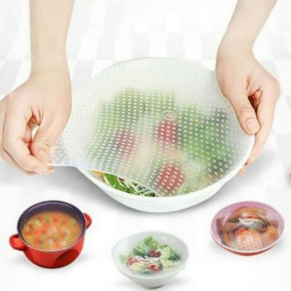 Juego de 3 uds. De envoltorio de plástico y silicona reutilizable, para comida al vacío, Gadget de cocina, envoltura de plástico
