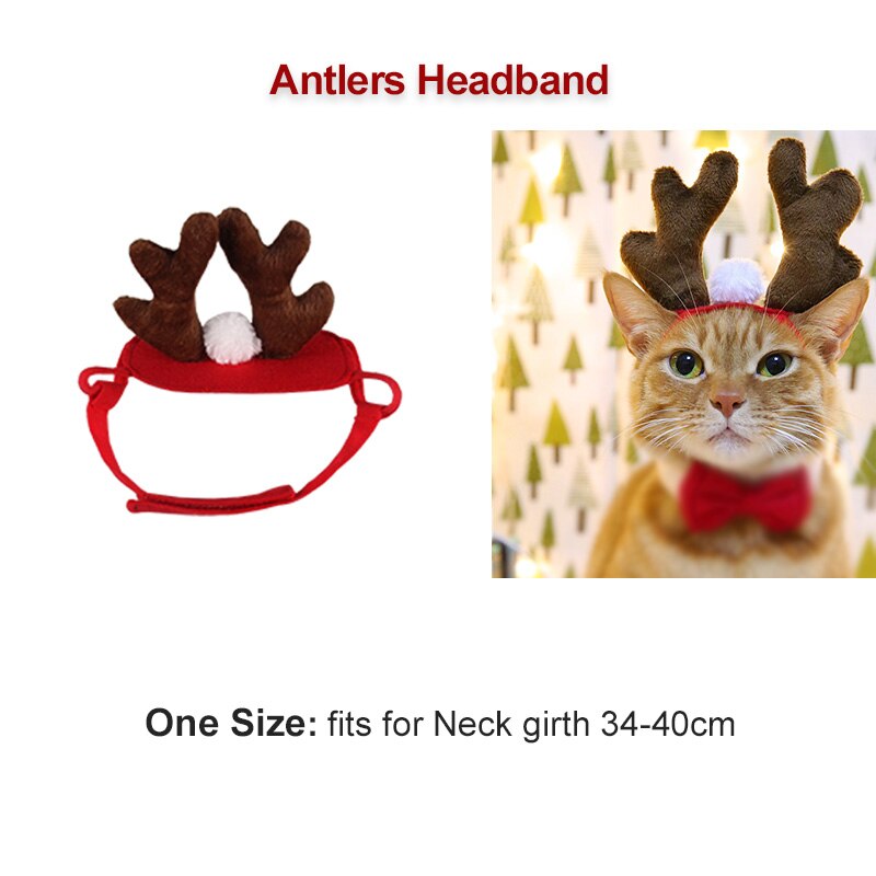 Christmas Elk Headband For Cats Hair Decorations For Dogs Cat Accessories Halloween Pet Supplies Funny Photos Props: Elk Headband