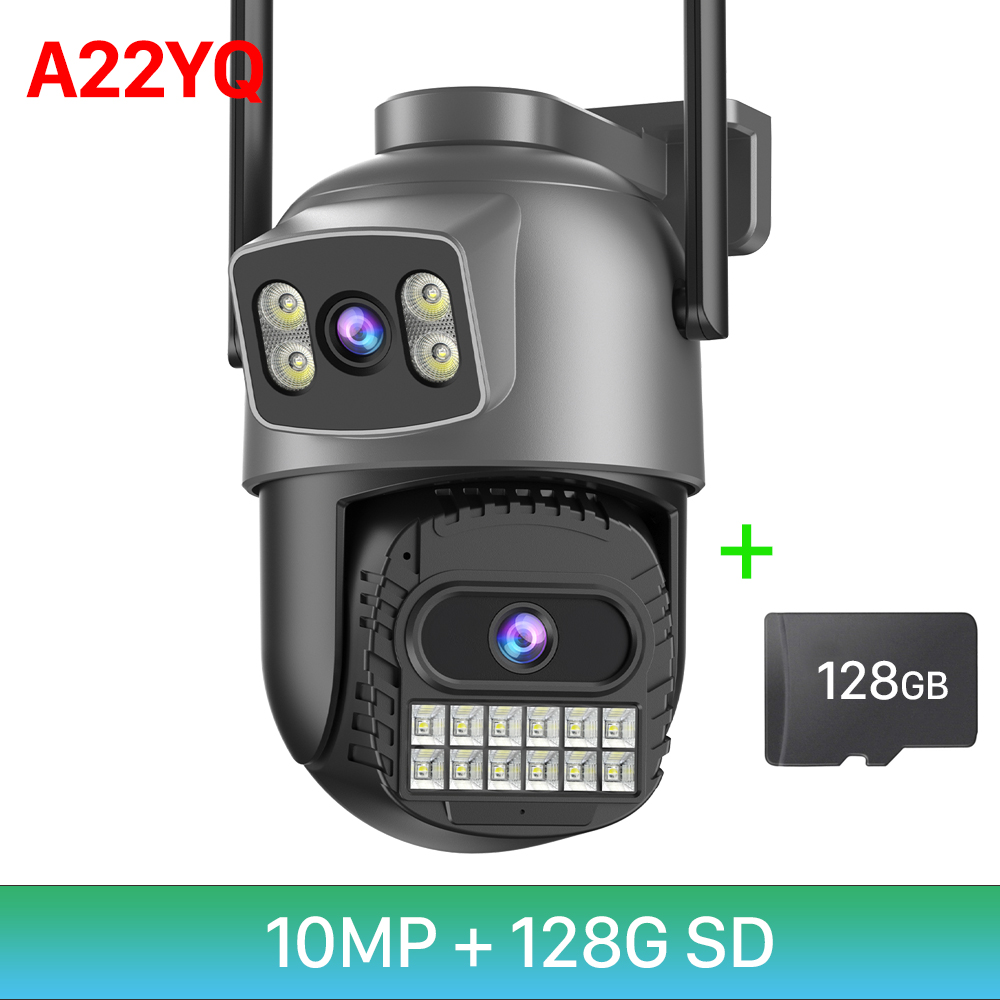 6K 15MP HD IP-camera Buiten Externe WiFi-camera met drie lenzen 4K 8MP Dual Screen Beveiliging PTZ Cam Auto Tracking Surveillance: WHITE