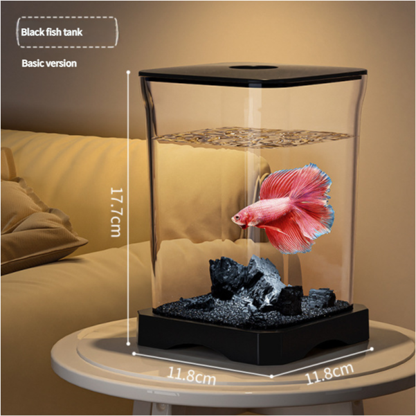 4K High-definition Desktop Aquarium Acryl Aquarium Afneembare Transparantie Kleine Tank Multifunctionele Amfibie Voerbox: Blauw