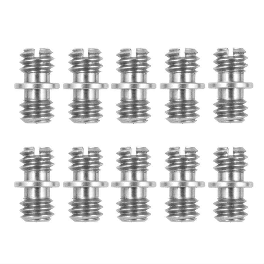 Stainless Steel Camera Screw Adapter Convert Dual Head Converter 1/4"-20 to 1/4 or 3/8" for Tripod Camera Cage Rig Screw Pack: 10pcs A