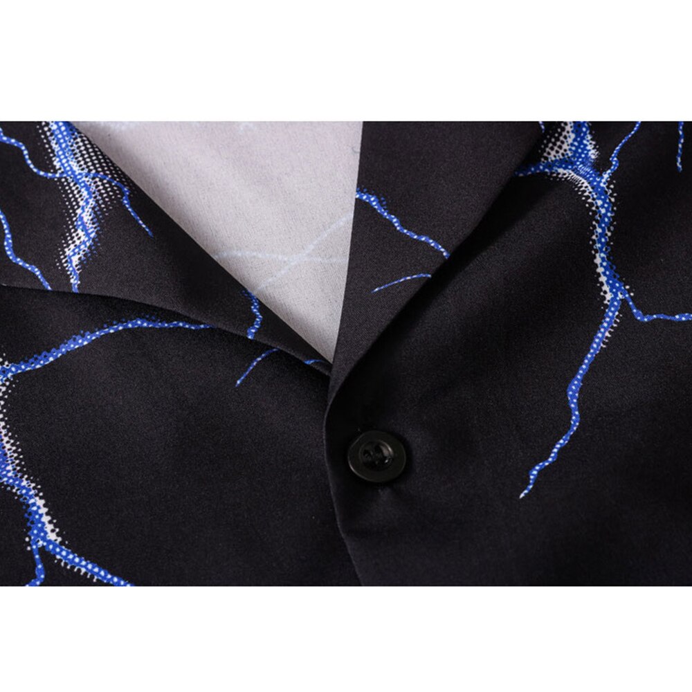 Dark Icon Polo azul Flash para hombre, camisas hawaianas ligeras de verano, camisa Vintage de calle
