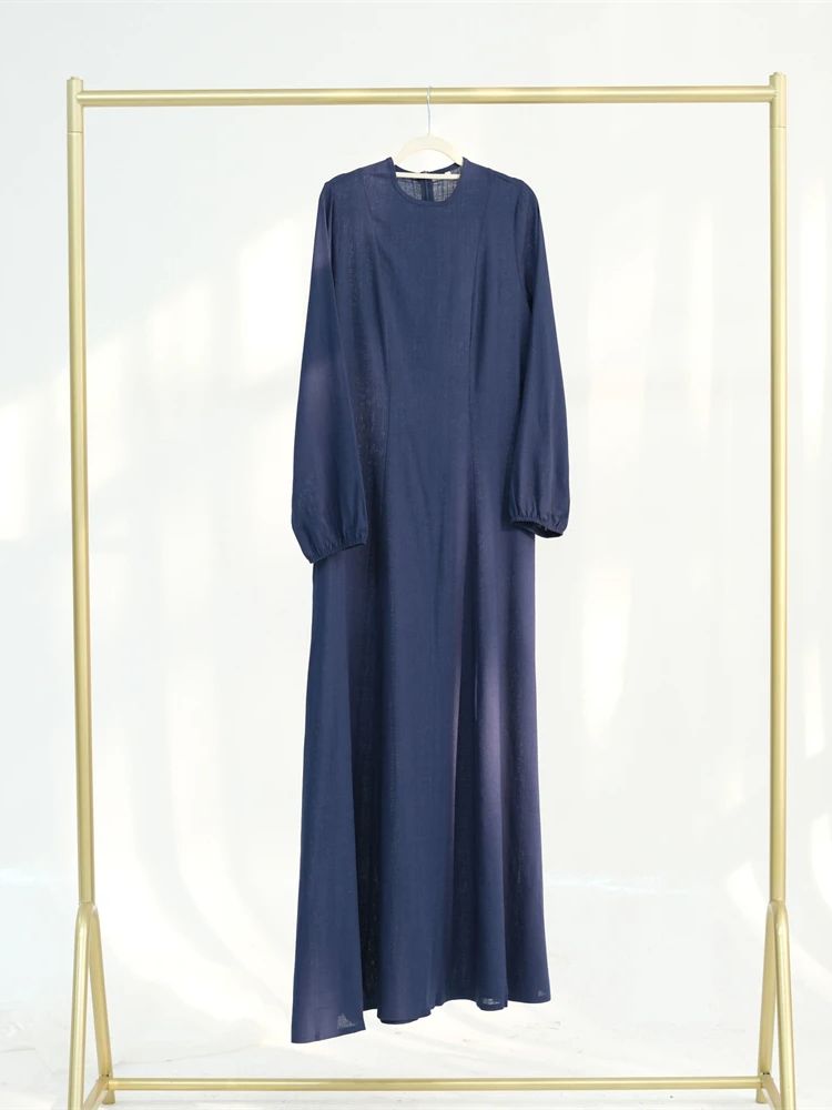 Abaya-Robe musulmane arabe pour femmes, vêtements de prière modestes, caftan Kebaya, robe éducative, Ramadan, Dubaï: L / Bleu