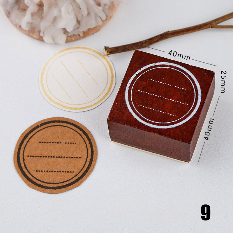 Timbre Standard Vintage pour Scrapbooking, étiquette à base de bordure noire, timbres en bois et caoutchouc, papeterie pour Scrapbooking, DIY bricolage: 9