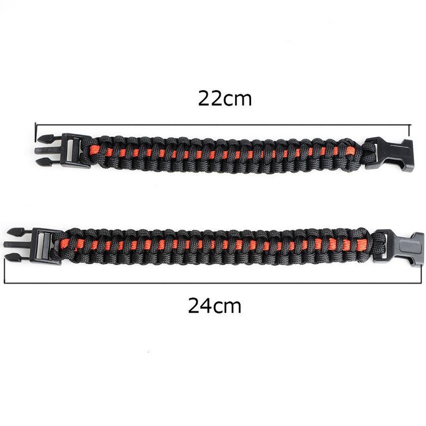 Dunne rode lijn paracord survival armband buitenshuis sport 550 paracord armband voor kinderen volwassen: 22cm