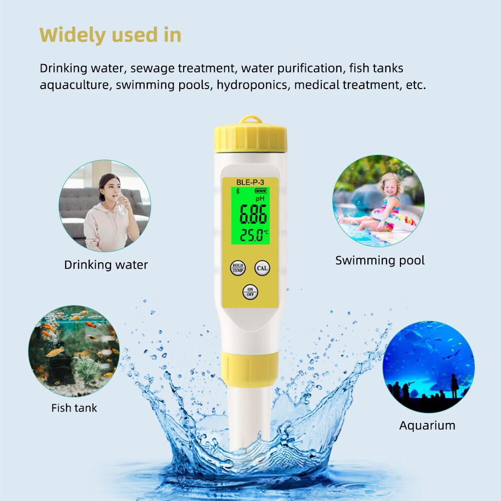 Hoge Precisie Temp Ph Meter Blue Tooth Online Monitor Drinkwater Zuurgraad Tester App Controle Voor Laboratorium Aquarium