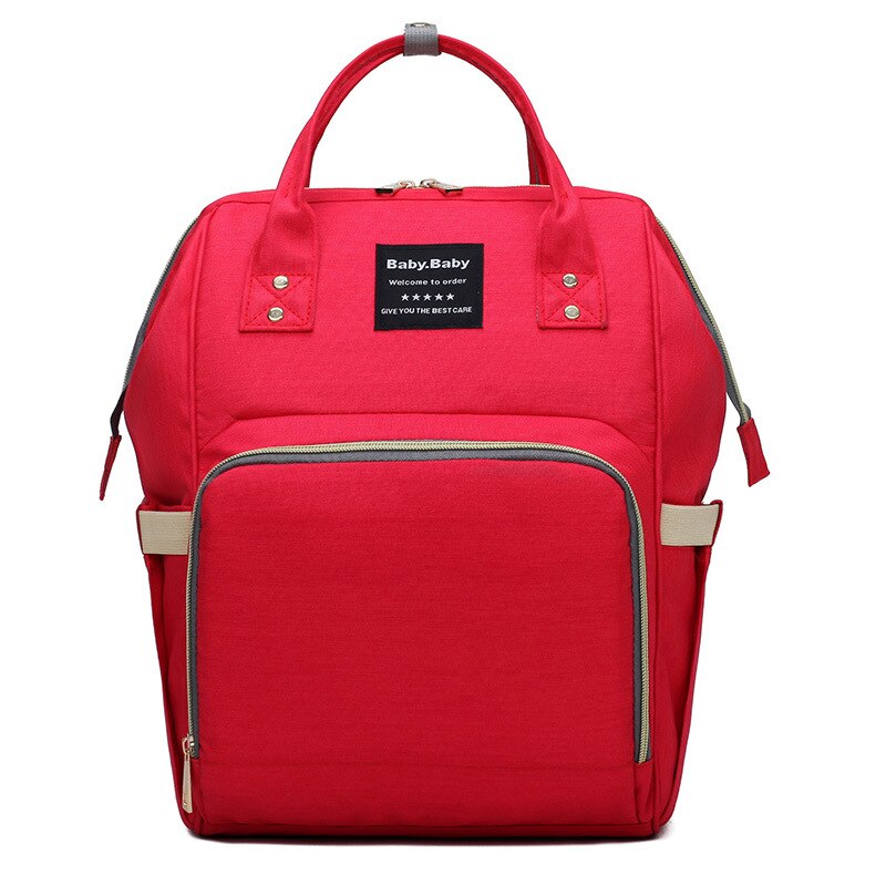 Diaper Bag 2020New Style Multi-functional Shoulder MOTHER'S Bag Large Capacity Waterproof Nylon Cloth Mommy Bag: Red