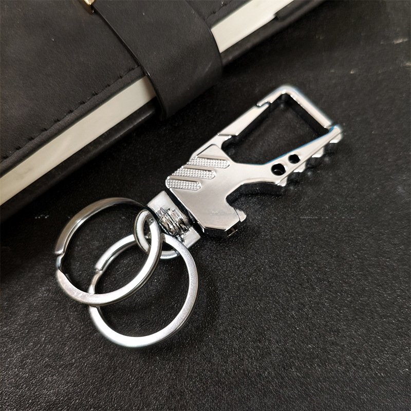 Chaveiro de gravidade multifuncional masculino com abridor de garrafa acessórios chave chaveiro do carro pingente abridor de banquete de casamento presente: Preto