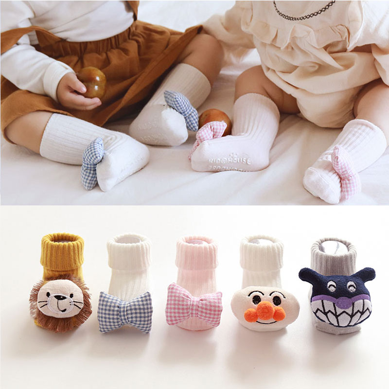 0-6-12month Baby Sokken Dikker Cartoon Leeuw Rubber Anti Slip Foor Katoen Leeuw Pop Sokken Baby Meisjes Jongens Sokken Zachte Leuke laarzen