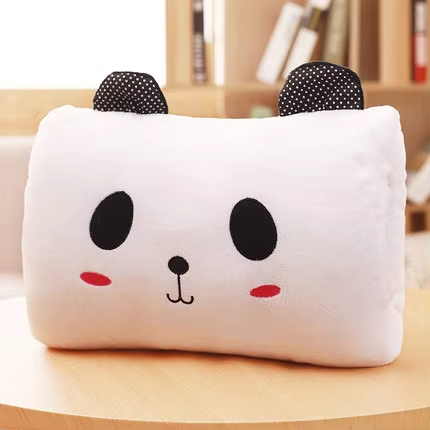 bonito para niños, juguetes de peluche de dibujos animados de invierno, calentador de manos, almohada suave de animales de dibujos animados, cojín cálido para sujetar las manos, 2025: violet
