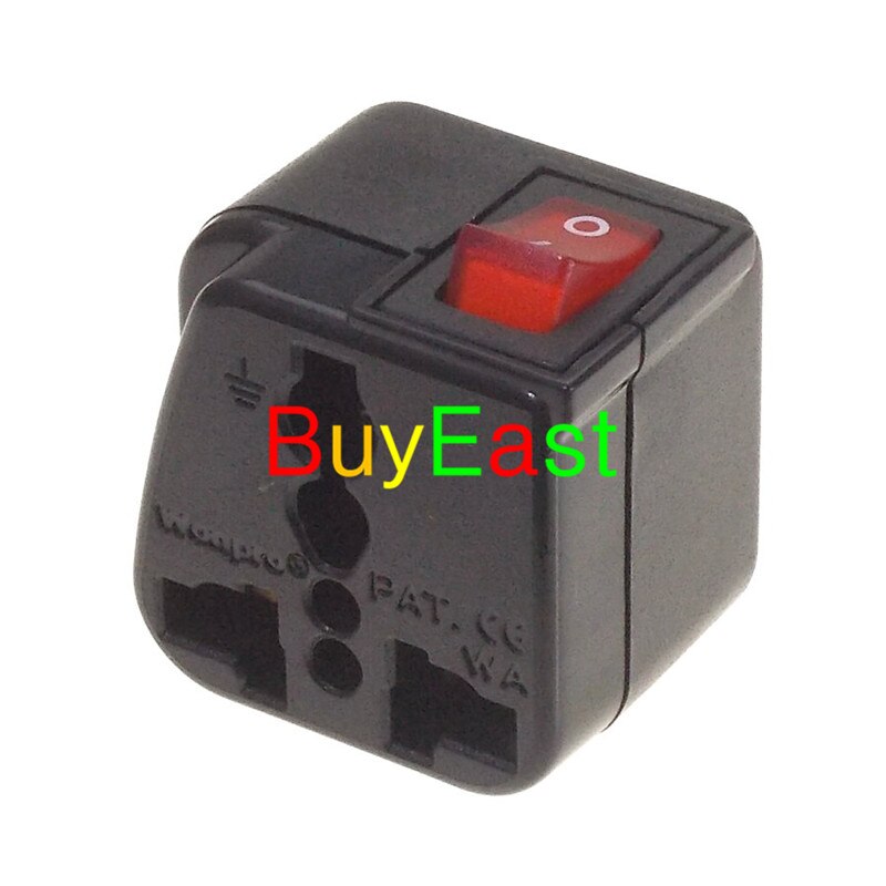Wonpro Europlug Eu Travel Adapter Type C Plug Met Led Hoofdschakelaar Converteren Wereld Plug Zwart