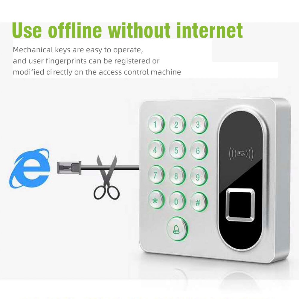 125KHZ Keypad Card Reader password Biometric Fingerprint Access Control Door Lock System RFID 200 user