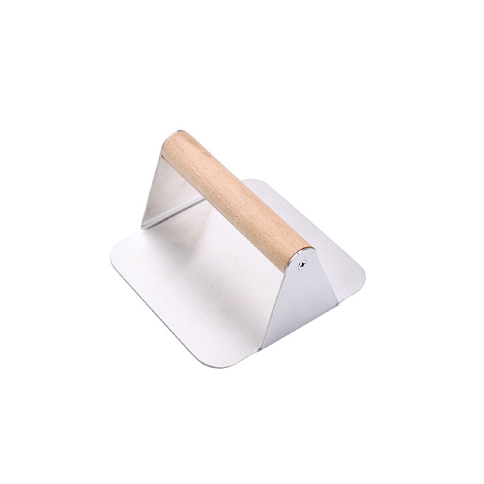 Hamburger Patty Maker 304 Stainless Steel Kitchen Burger Pressing Manual Grill Press Smasher With Wood Handle: Square