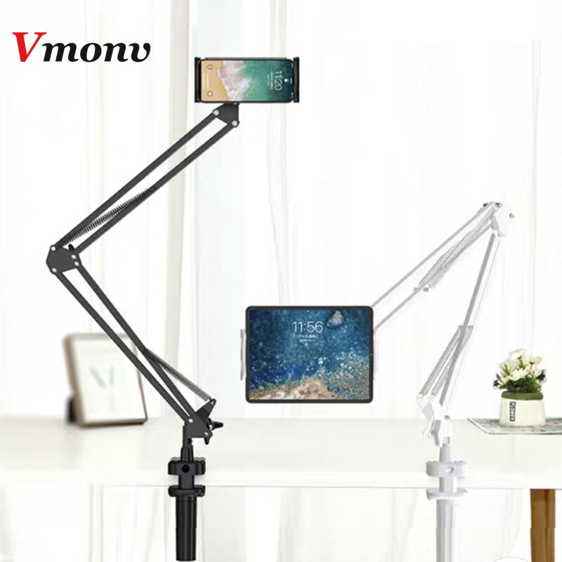 5 Om 13 Inch Tablet Universele Mobiele Telefoon Mount Bed Desktop Houder Verstelbare Lange Arm Klem Tablet Beugel Voor Ipad air Pro 12.9