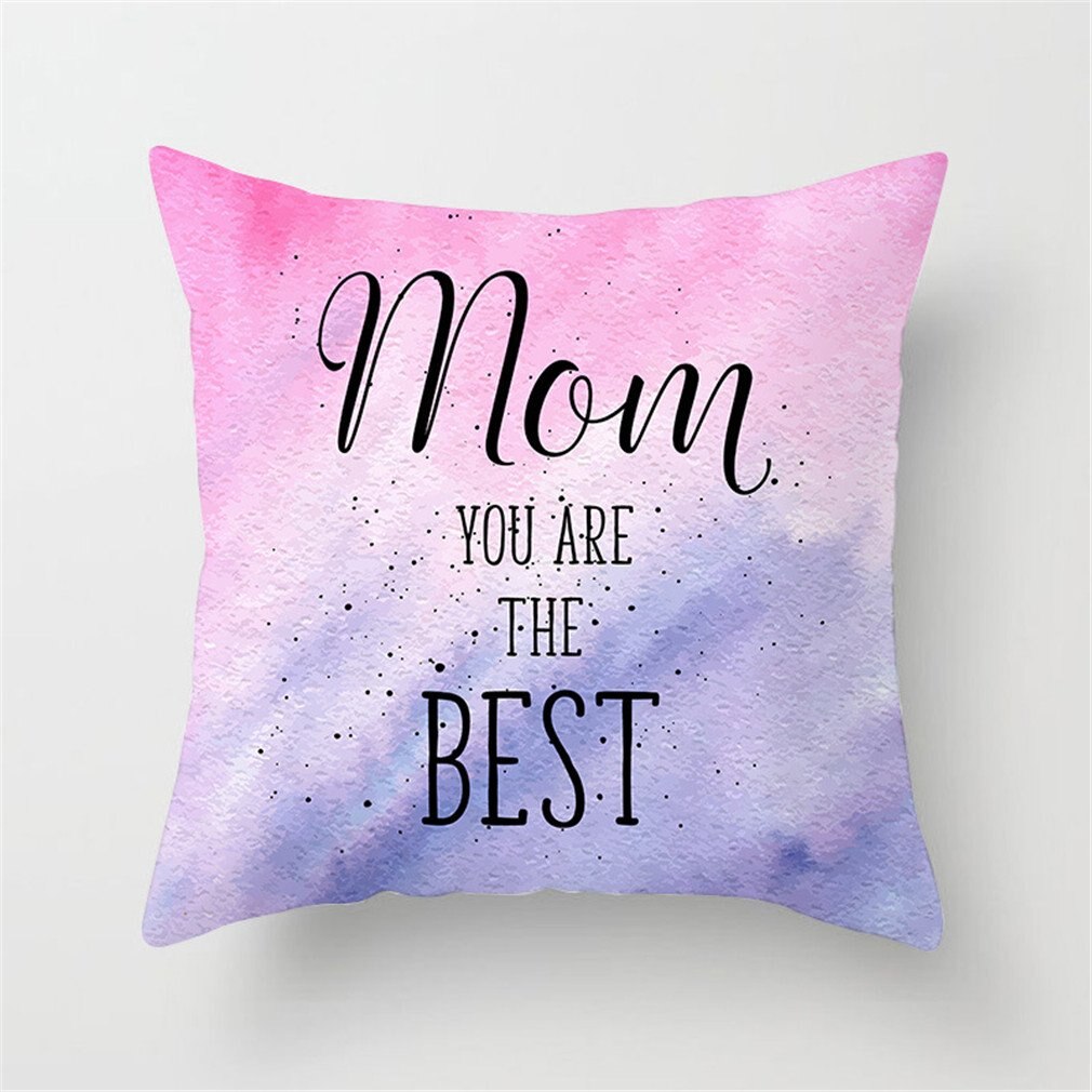 Funda de almohada con estampado de piel de melocotón para decoración del Día de la madre, 45cm, funda de cojín lavable para sofá, 4 unidades