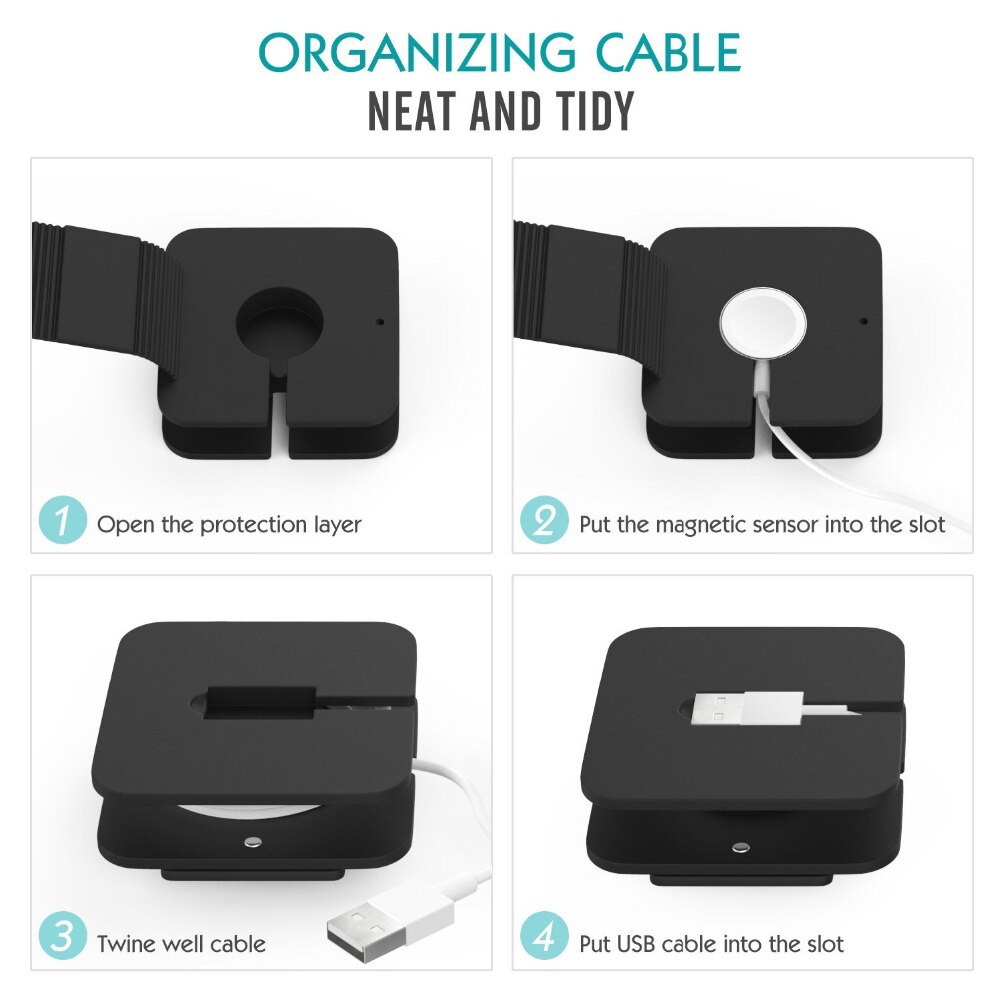 Charger Wallet Voor Apple Horloge 4 3/2/1 iwatch band strap zachte Siliconen Opslag Stent ondersteuning Oplader pakket horloge Accessoires