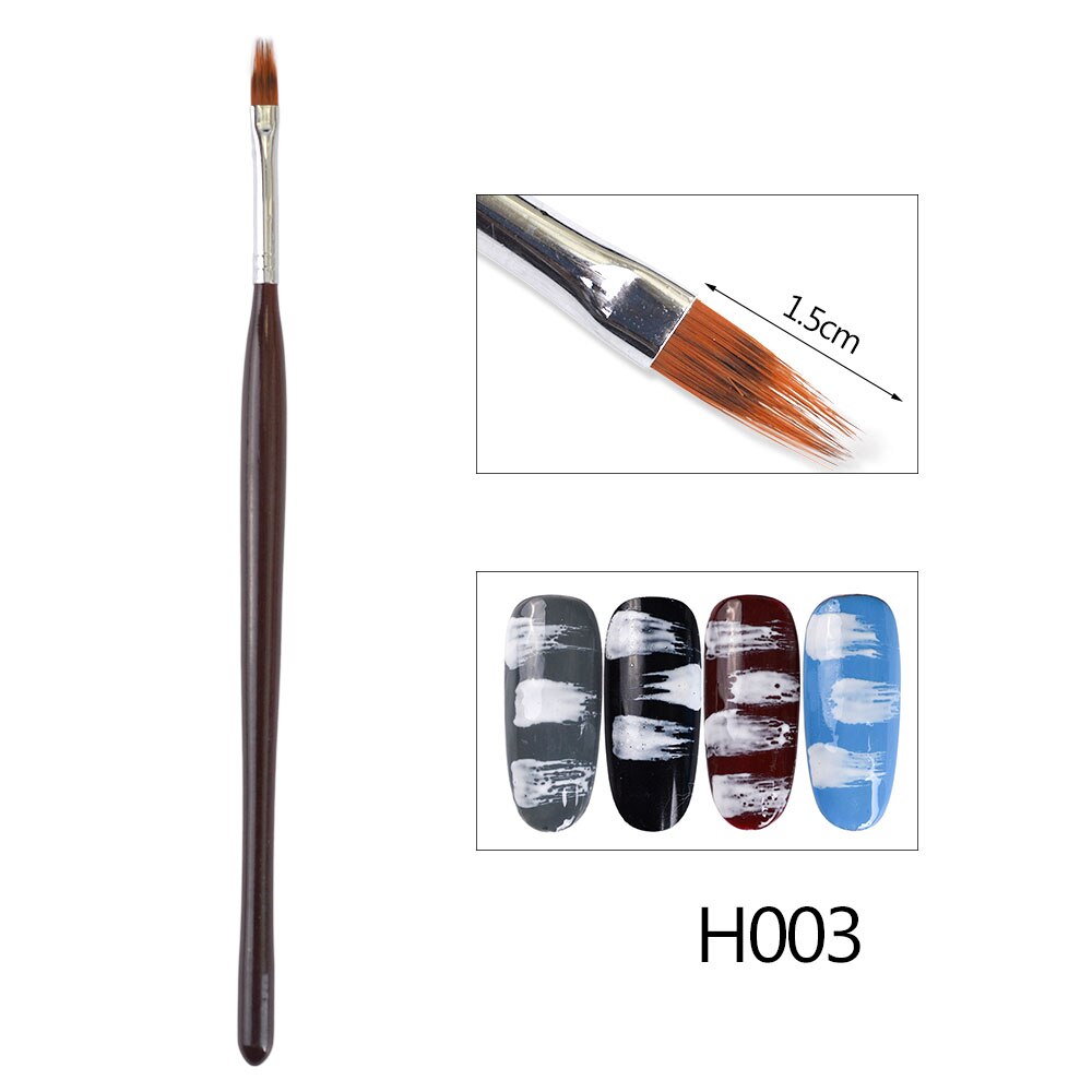 Stz 1 stk uv gel polish tegning maleri negle pensel 8 type moon smile gradient blomst børster manicure salon negle pen  #h001-008: H003