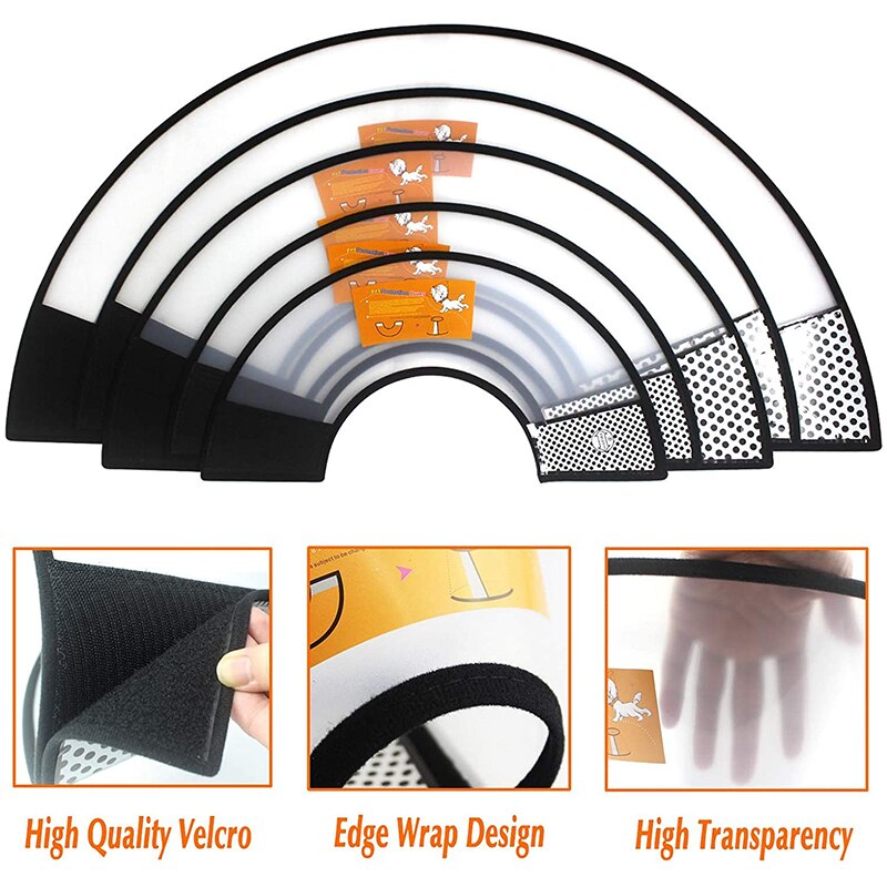 Zachte Hond Kat Cone Kraag Voor Na Chirurgie Anti-Bite Lik Hond Herstel Kraag Elizabethaanse Doorschijnende Herbruikbare Zachte Hond kegel