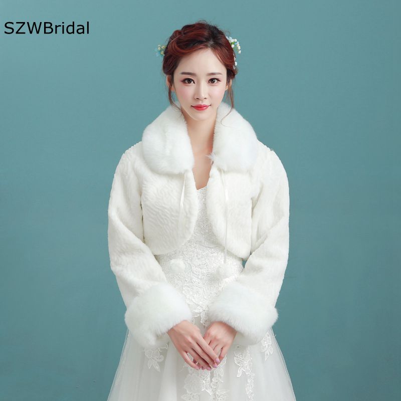 Feather robe women Faux fur coat Bridal fur shawl Peleryna mariage femme Shrugs for women Bride Wedding Jacket