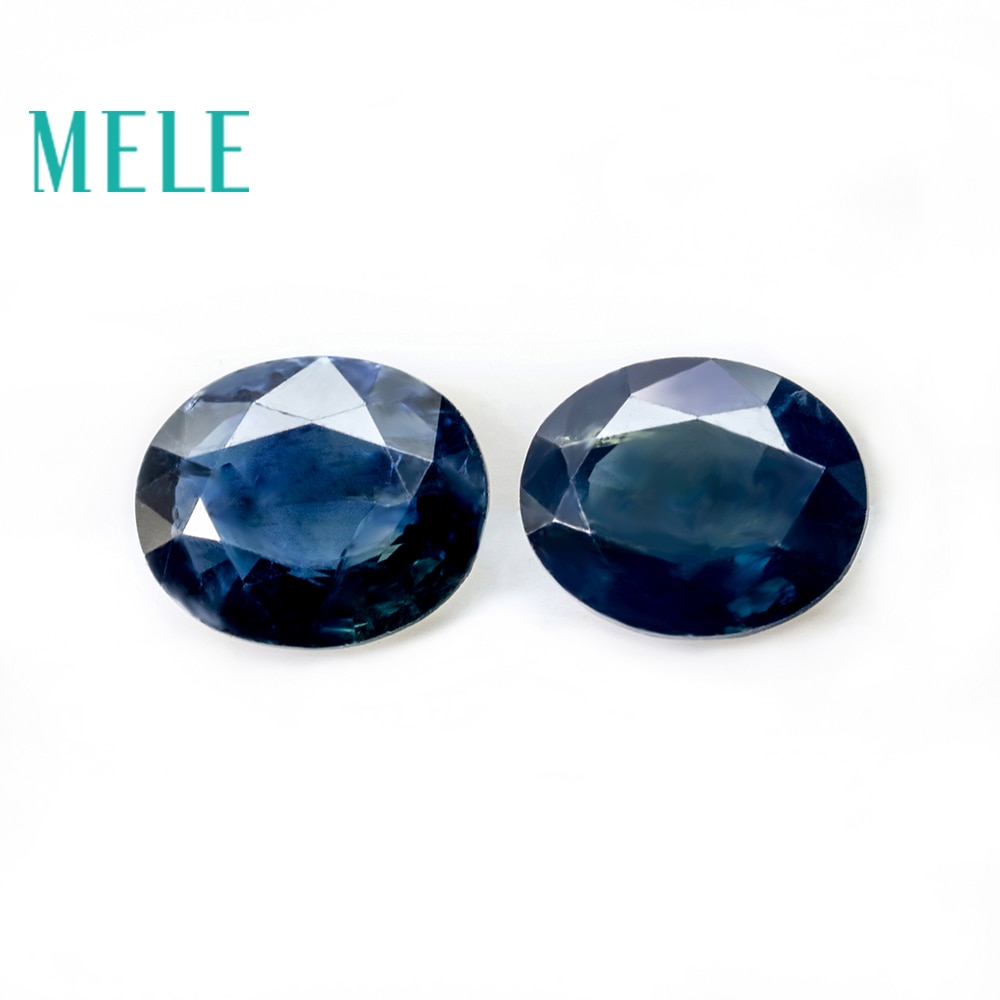 Natuurlijke Blauwe Saffier Losse Edelsteen Voor Sieraden Maken, 3*4-5*6Mm Ovale 0.3-0.8ct 2P Fijne Sieraden Diystones Met