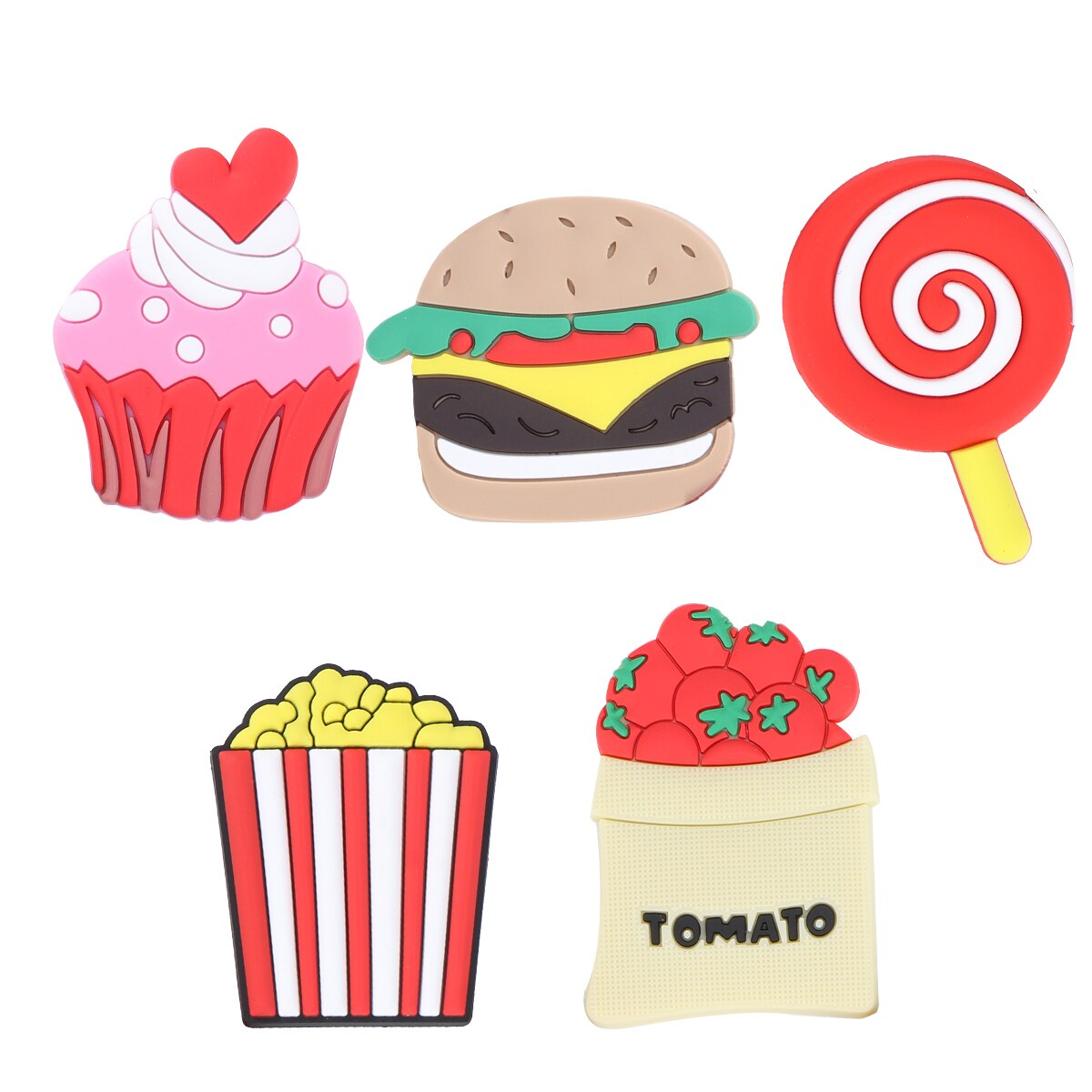 5pcs Cartoon Dessert Refrigerator Magnetic Stickers Tomatoes Bag Lollipop Fridge Stickers Posting Memo Magnets Sticker
