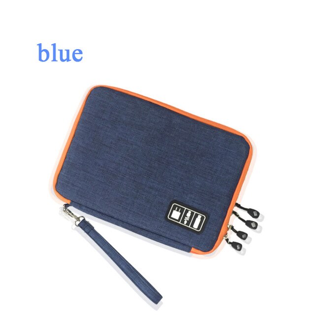 Yesello Digital Gadget Organizer Bag - Travel Case for iPad, Cables, Earphones, Pen, Power Bank - 28x20x5cm: Blue / L