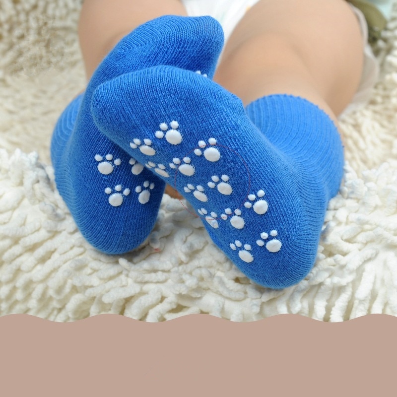 1 Paar Katoenen Baby Sokken Snoep Kleur Anti Slip Baby Meisje Sokken Pasgeboren Baby Jongen Sokken Voor 0-1 jaar Soft Kinderen Floor Sokken