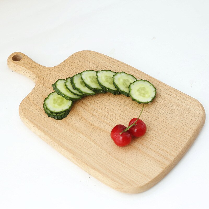 1Pcs Eco Friendly Beech Wooden Chopping Blocks Kitchen Wood Food Plate Whole Wood Tray Cutting Board No Pain