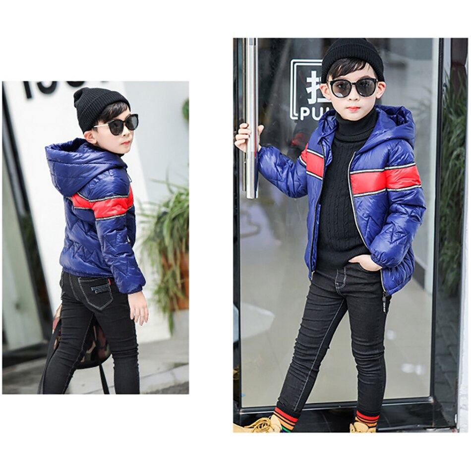Boys Hooded Jacket Coat Thick Outerwear Children Autumn Winter Clothing Costume For 3-8 Years Boys Girls