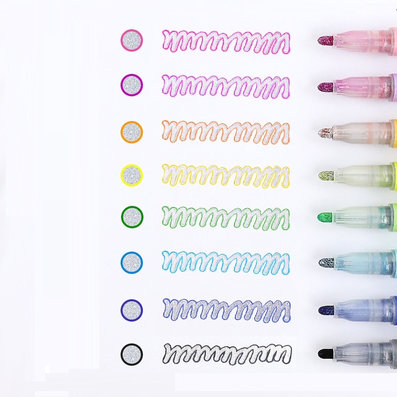 Stylo surligneur coloré pour dessin et écriture, marqueur Fluorescent à Double ligne