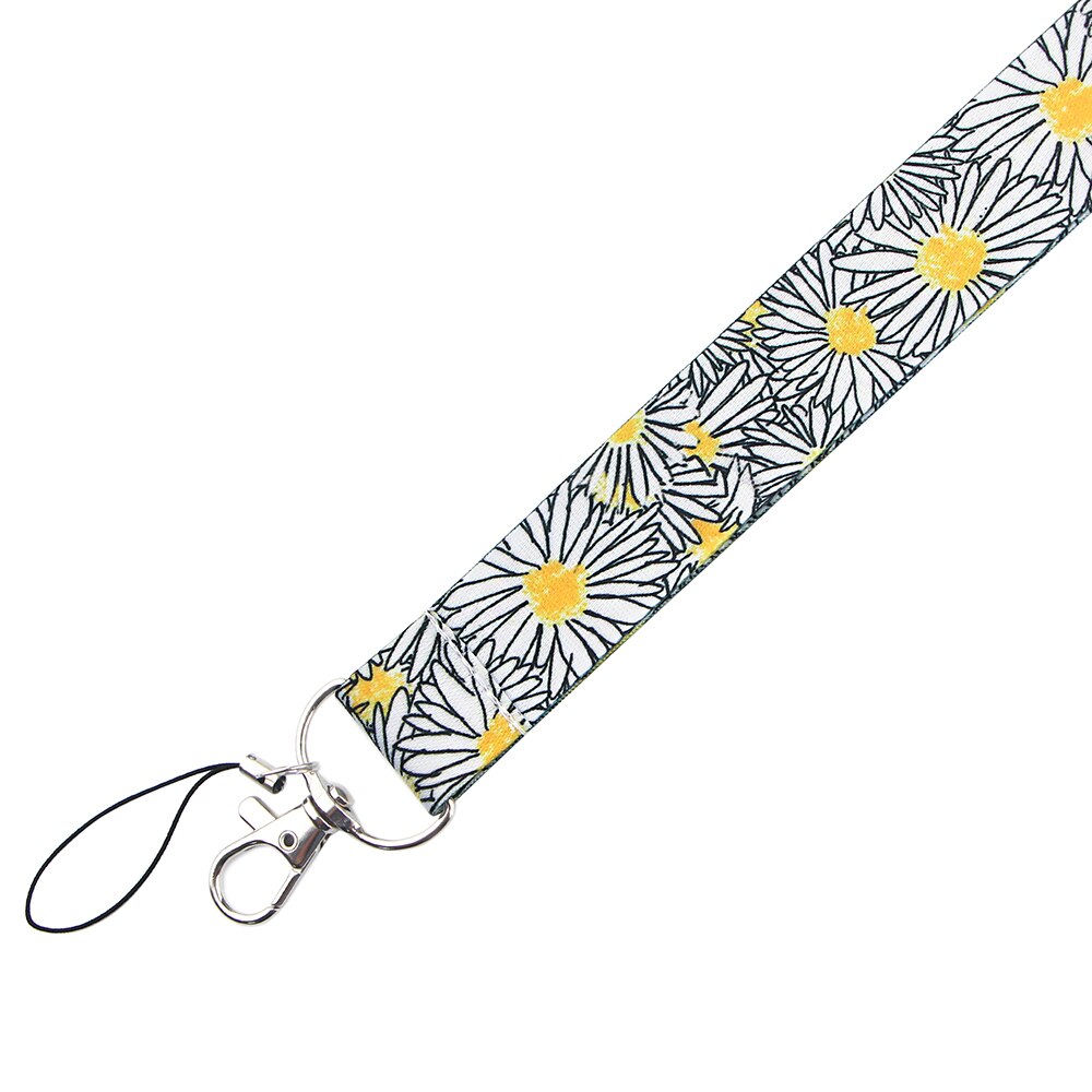 Ransitute R1199 Daisy Bloem Schilderij Kunst Sleutelhanger Lanyard Neck Strap Voor Telefoon Keys Id Card Lanyards