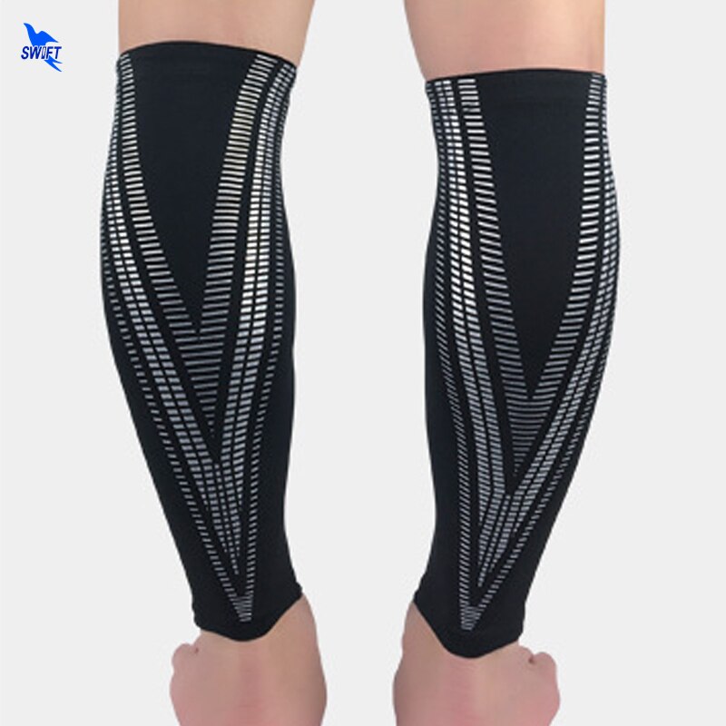 1 paar Antislip Compressie Been Mouwen Basketbal Voetbal Kalf Ondersteuning Running Shin Guard Fietsen Beenwarmers Zon UV Protector