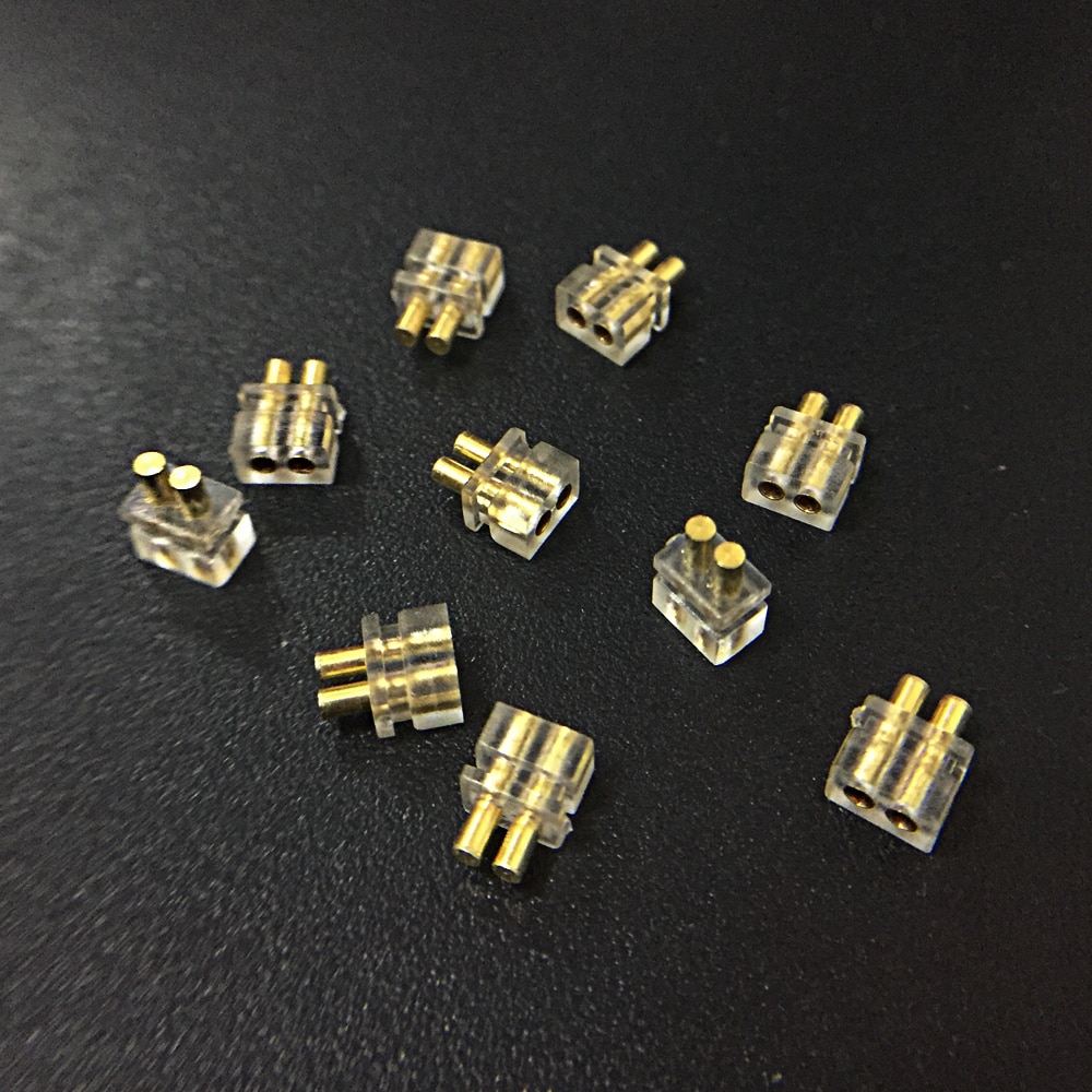 Conector de auriculares IEM hembra para Monitor de oído, conector de Cable con clavijas de 0,78mm, 2 uds.