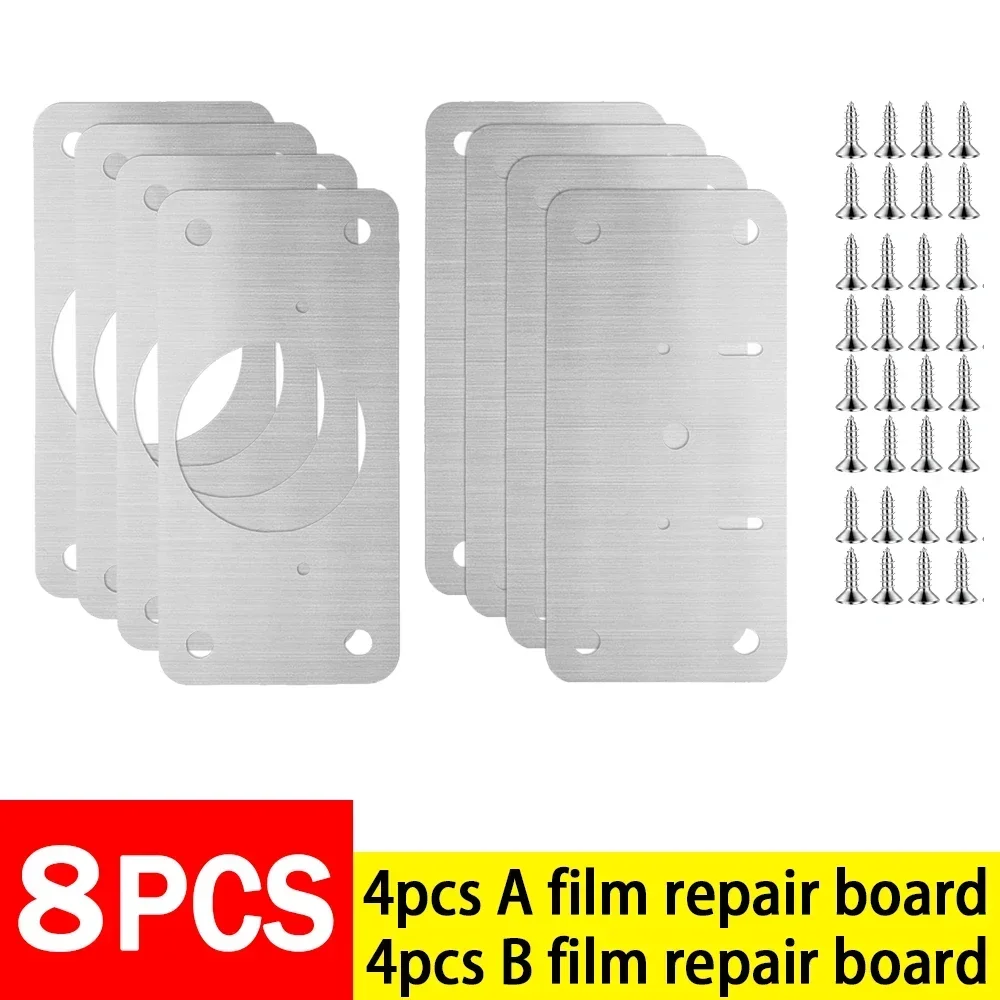 Roestvrijstalen scharnierbevestigingsplaten Kit Keukenkast Kastdeur Scharnier Montage Reparatieplaat Meubelbeslag Accessoires: Goud