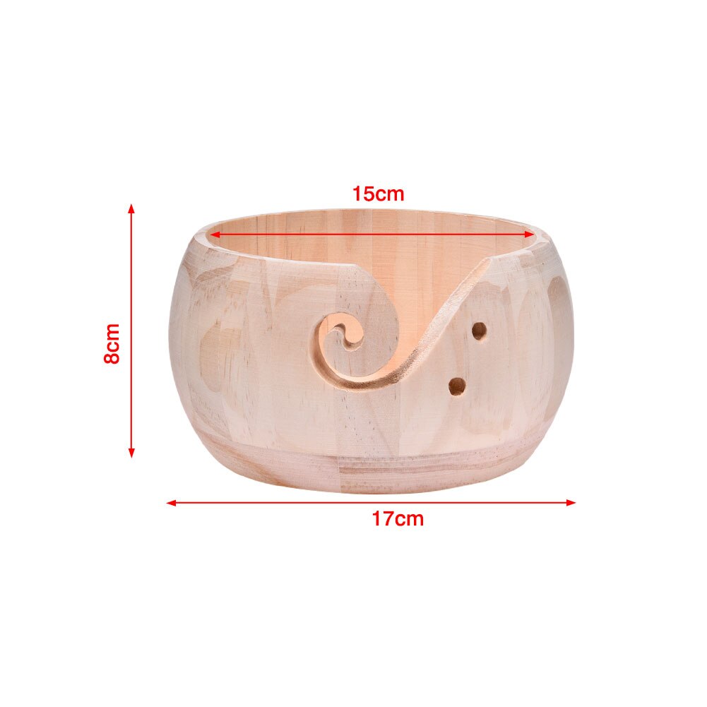 Handmade Wooden Yarn Bowl Premium Round Wool Storage Bowl Wooden Yarn Storage Bowl Organizer Sewing Supplies: Khaki