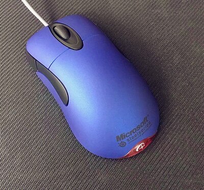 1 set original white mouse case mouse shell for IntelliMouse Optical 1.1 IO1.1 mouse housing cover: 1 frosted blue