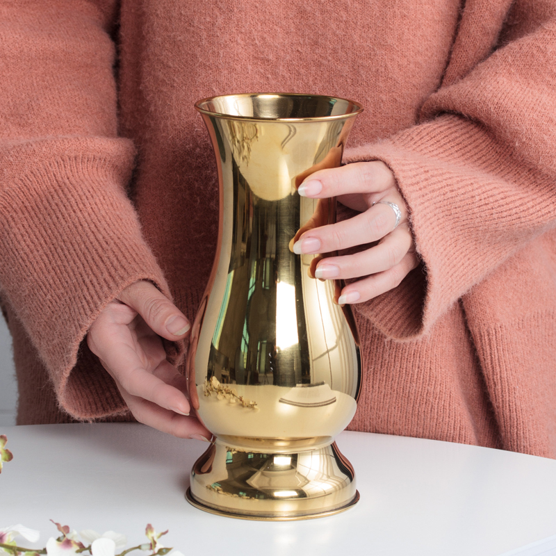 Chinese Stijl tafelblad Vazen Moderne Minimalistische Mode Ornamenten Ambachten Decoratieve Roestvrij Staal Vaas metalen Vazen