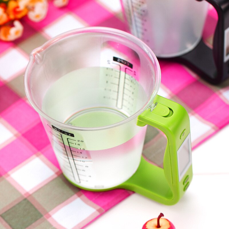 1KG600ML Measuring Cup Scale with LCD Display Kitchen Jug Digital Food Liquid Measure Containers Tools