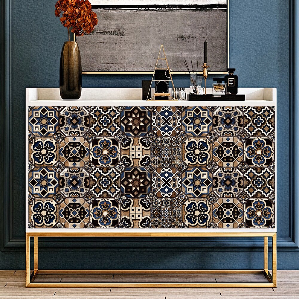 10cm/15cm/20cm Matte Tile Wall Sticker Transfers Covers Wear-resisting Waterpoof Bathroom Floor Decor Living Room Art Wallpaper