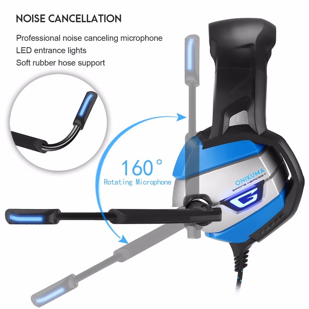 ONIKUMA Gaming Headset Gaming headphone Wired Earphone Casque Gamer Stereo Bass with Microphone Headphones For PS4 Laptop PC