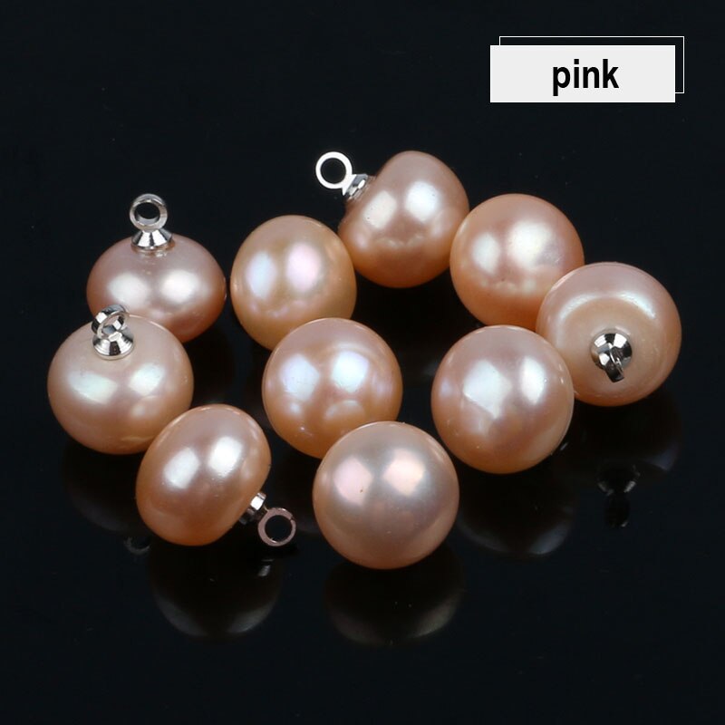 Moda Branco Pérola Natural de água doce multicolor Botão Roupas Botão de Costura Artesanato DIY Decor 7-8mm 9-10mm: pink pearl / 7-8mm